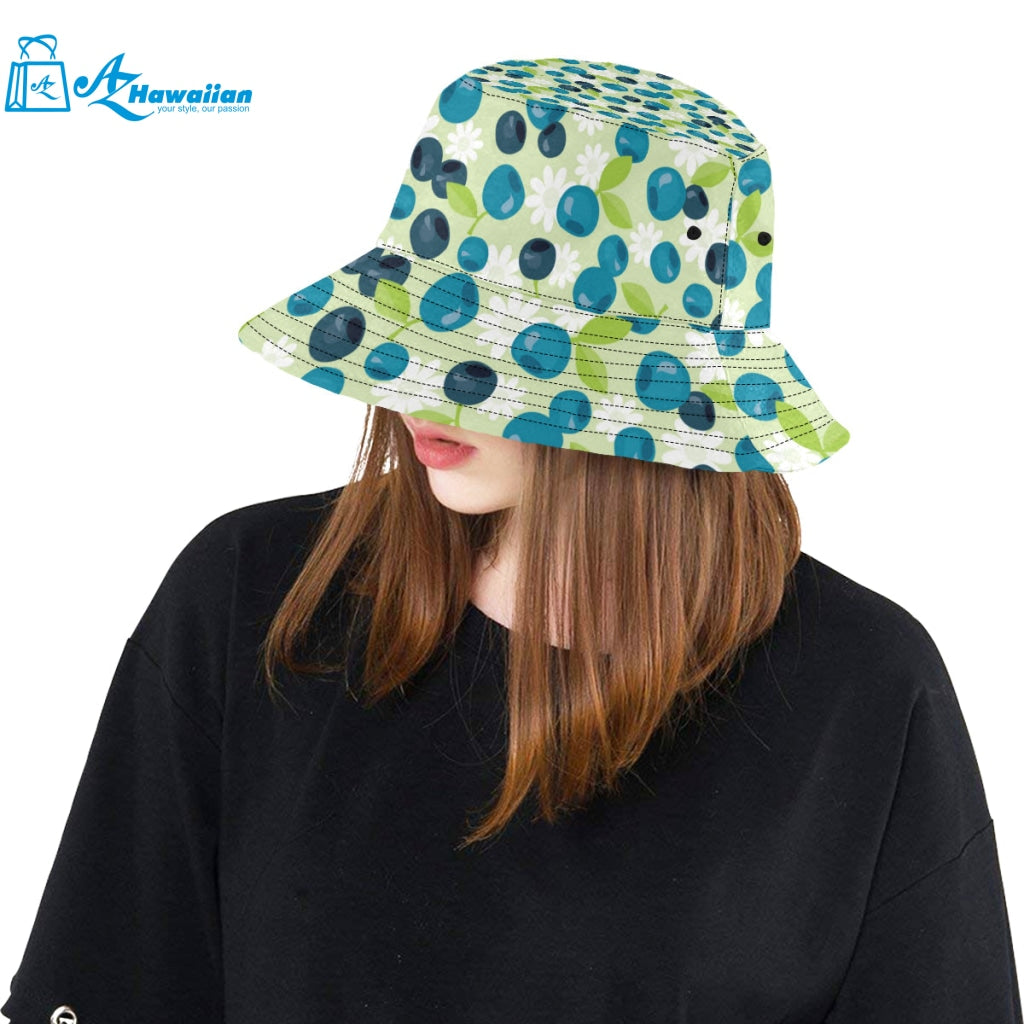 blueberry flower pattern Unisex Bucket Hat