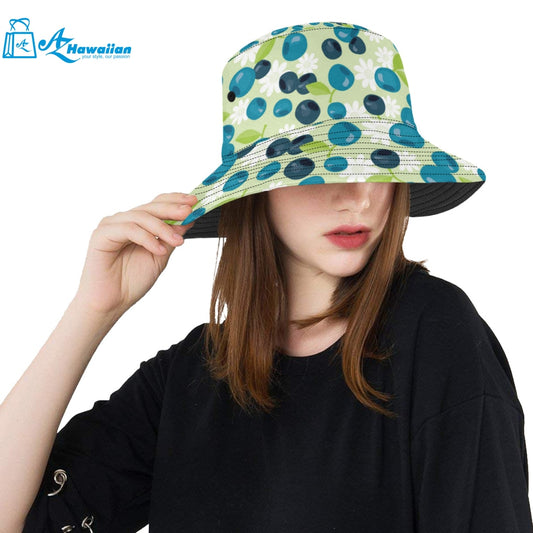 blueberry flower pattern Unisex Bucket Hat