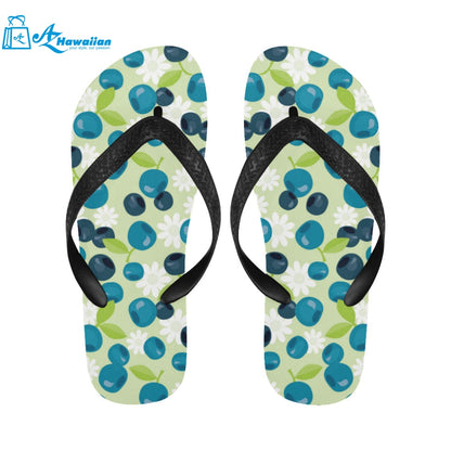 blueberry flower pattern Unisex Flip Flops