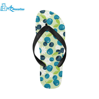 blueberry flower pattern Unisex Flip Flops