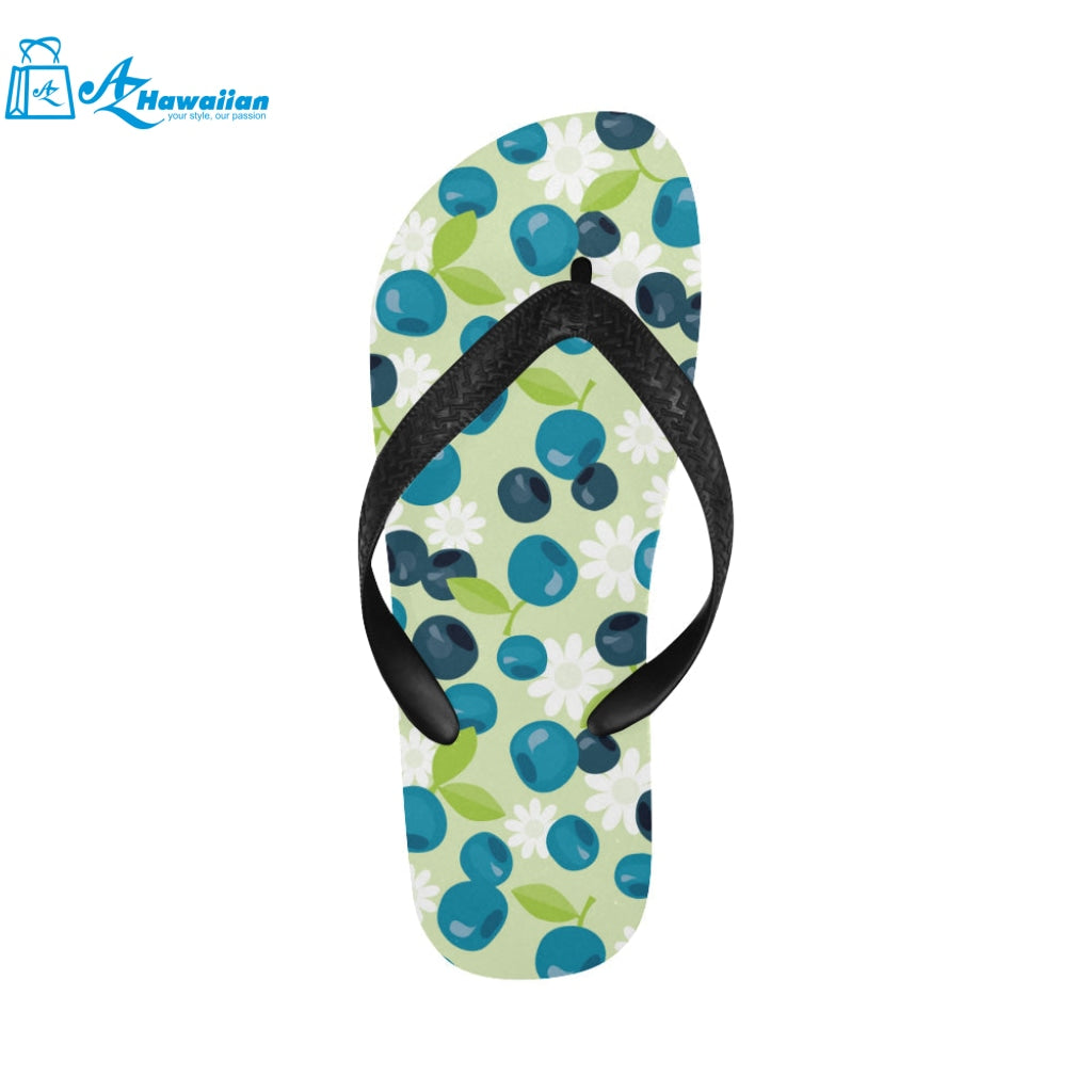 blueberry flower pattern Unisex Flip Flops