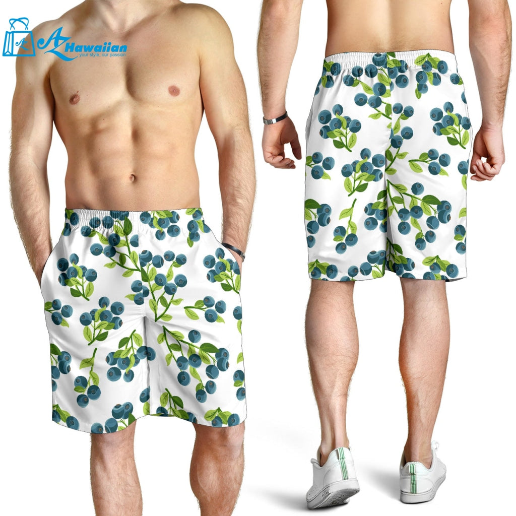 Blueberry White Background Men Shorts