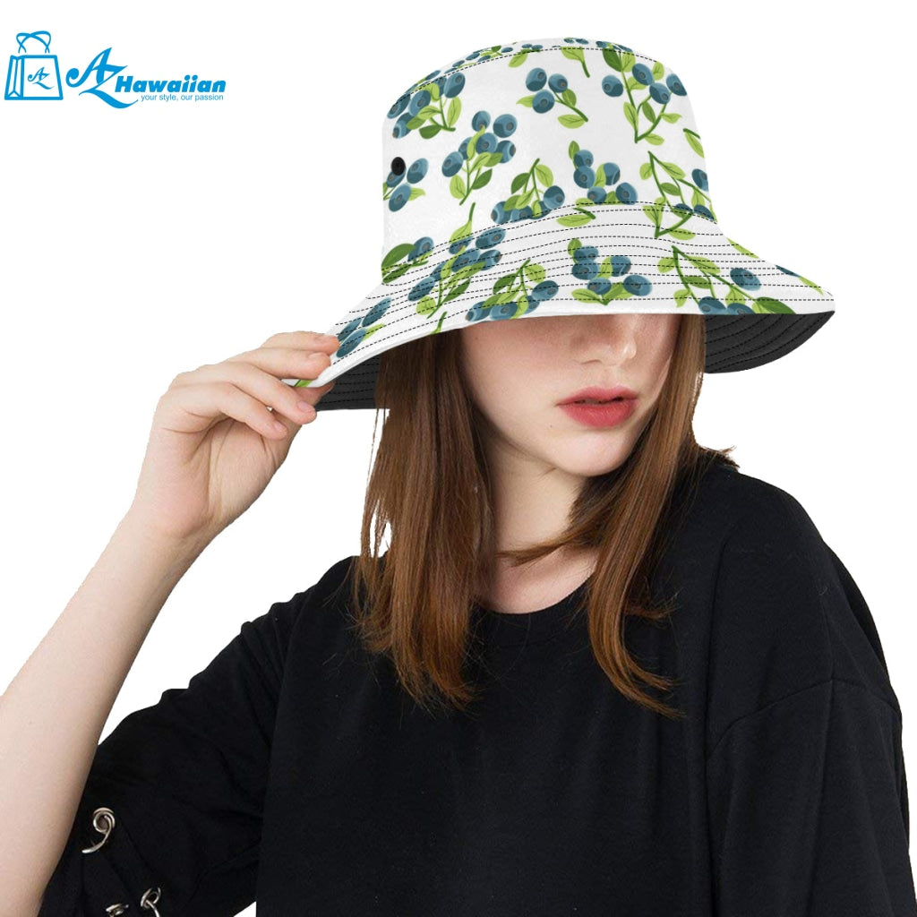 blueberry white background Unisex Bucket Hat