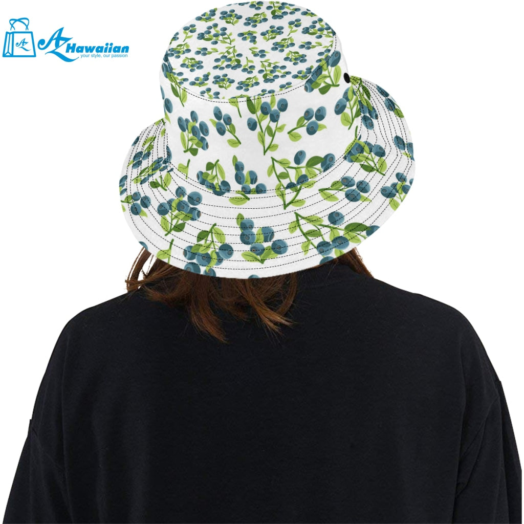 blueberry white background Unisex Bucket Hat