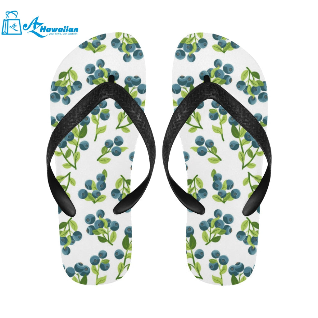 blueberry white background Unisex Flip Flops