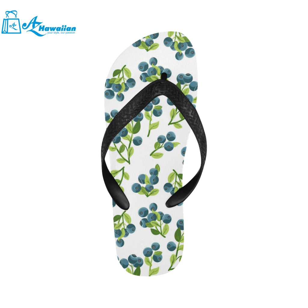 blueberry white background Unisex Flip Flops