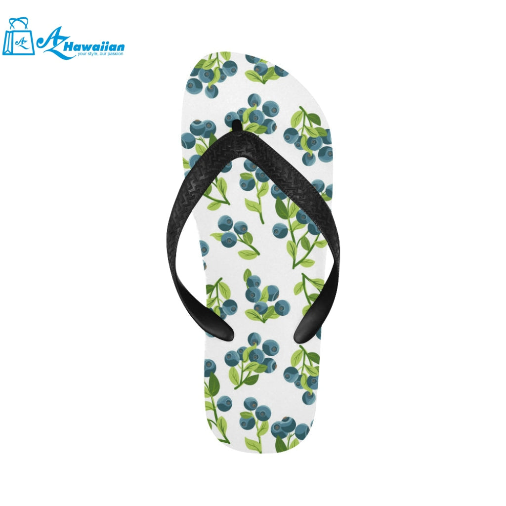 blueberry white background Unisex Flip Flops