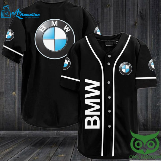 BMW Black and White Baseball Jersey Shirt