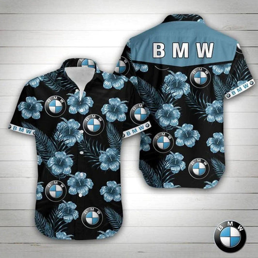 BMW Car logo Hawaiian Graphic Print Short Sleeve 