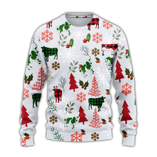 Cow Christmas Time Ugly Christmas Sweater 