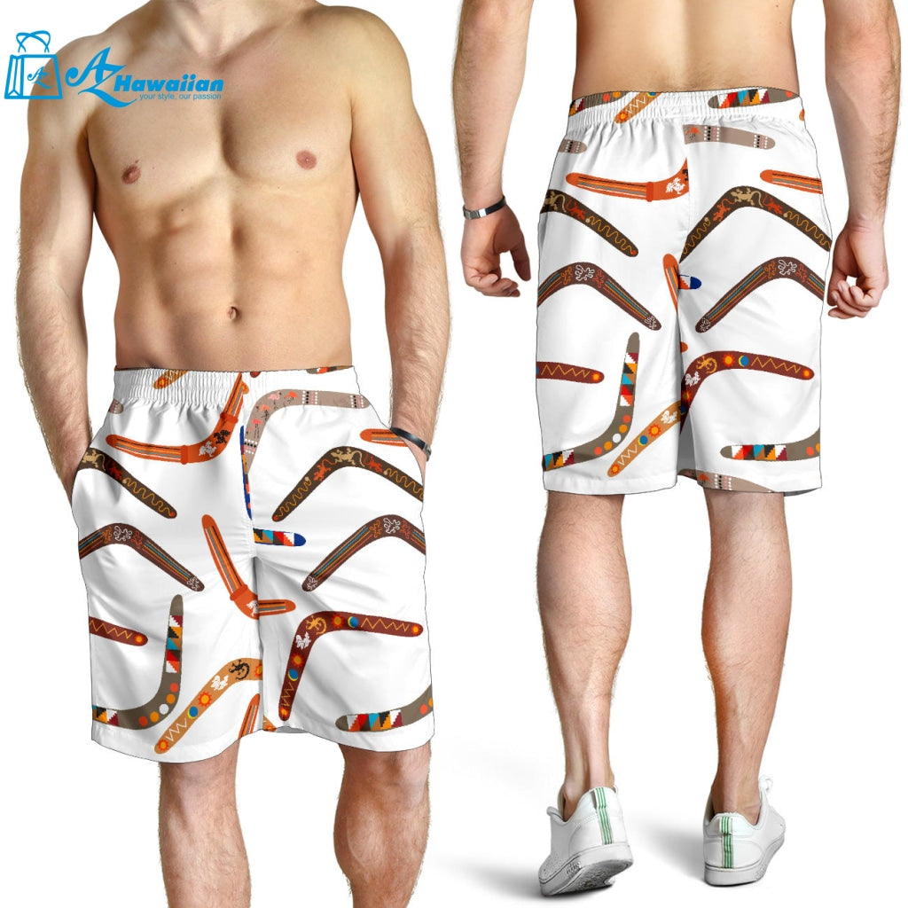 Boomerang Australian Aboriginal Ornament Pattern Men Shorts