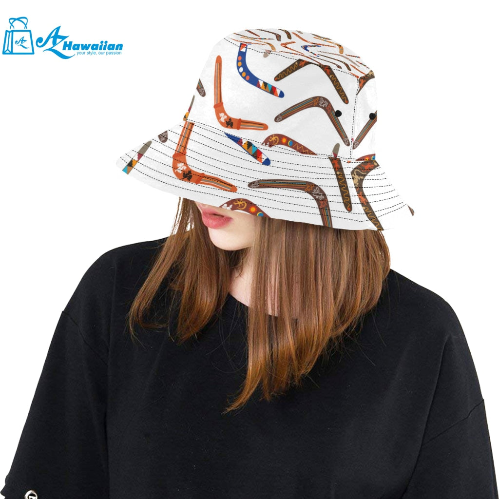 Boomerang Australian aboriginal ornament pattern Unisex Bucket Hat