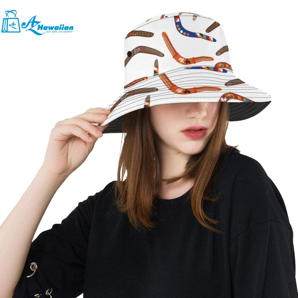 Boomerang Australian aboriginal ornament pattern Unisex Bucket Hat