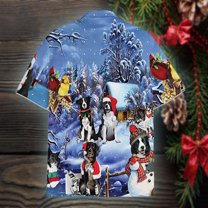 Border Colie Christmas Santa Aloha Hawaiian Shirt