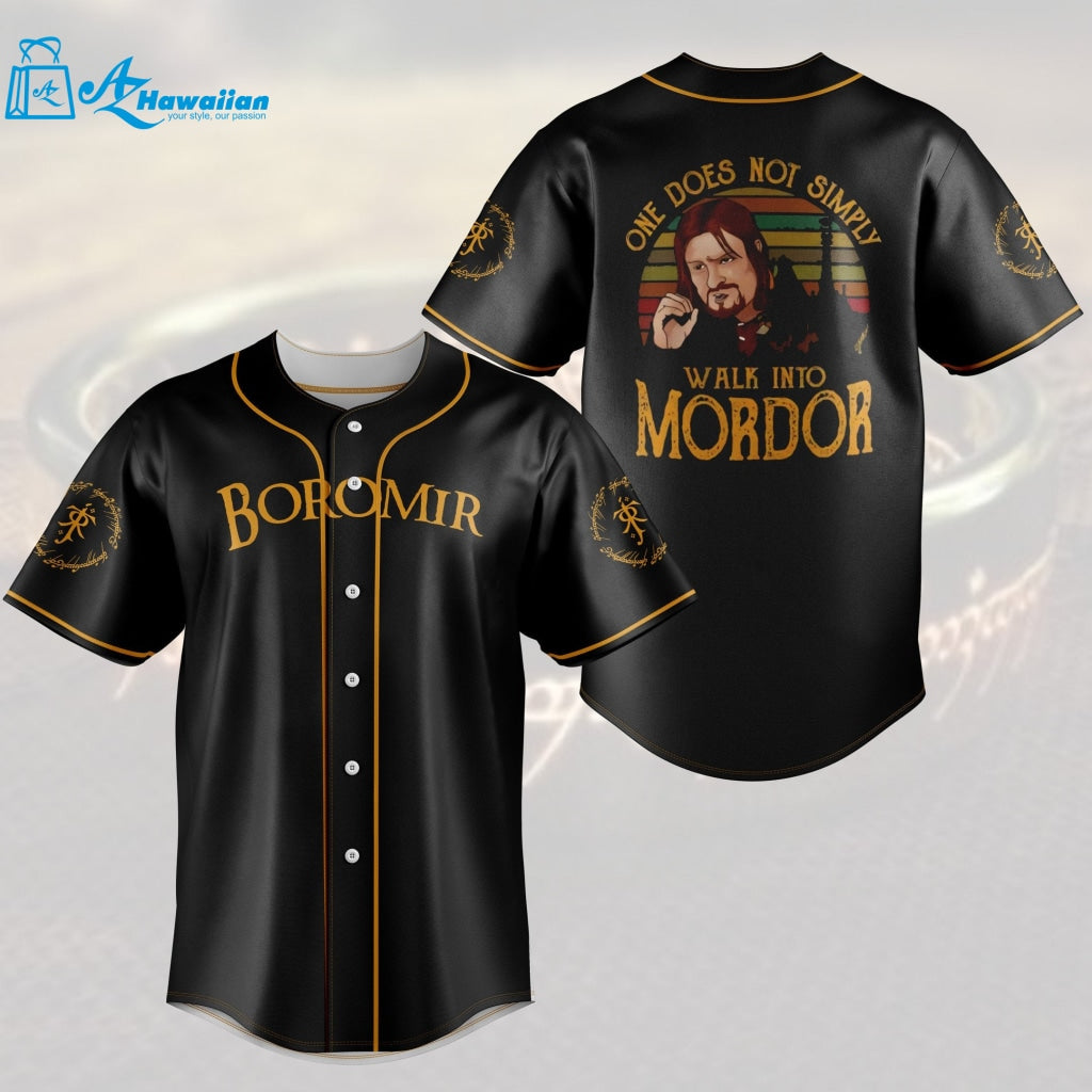 Boromir One Does Not Simply Walk Into Mordor Meme All Over Print Unisex Baseball Jersey 