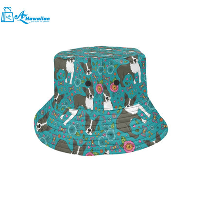 Boston terrier beautiful flower pattern Unisex Bucket Hat