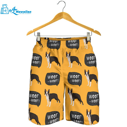 Boston Terrier Design Pattern Men Shorts