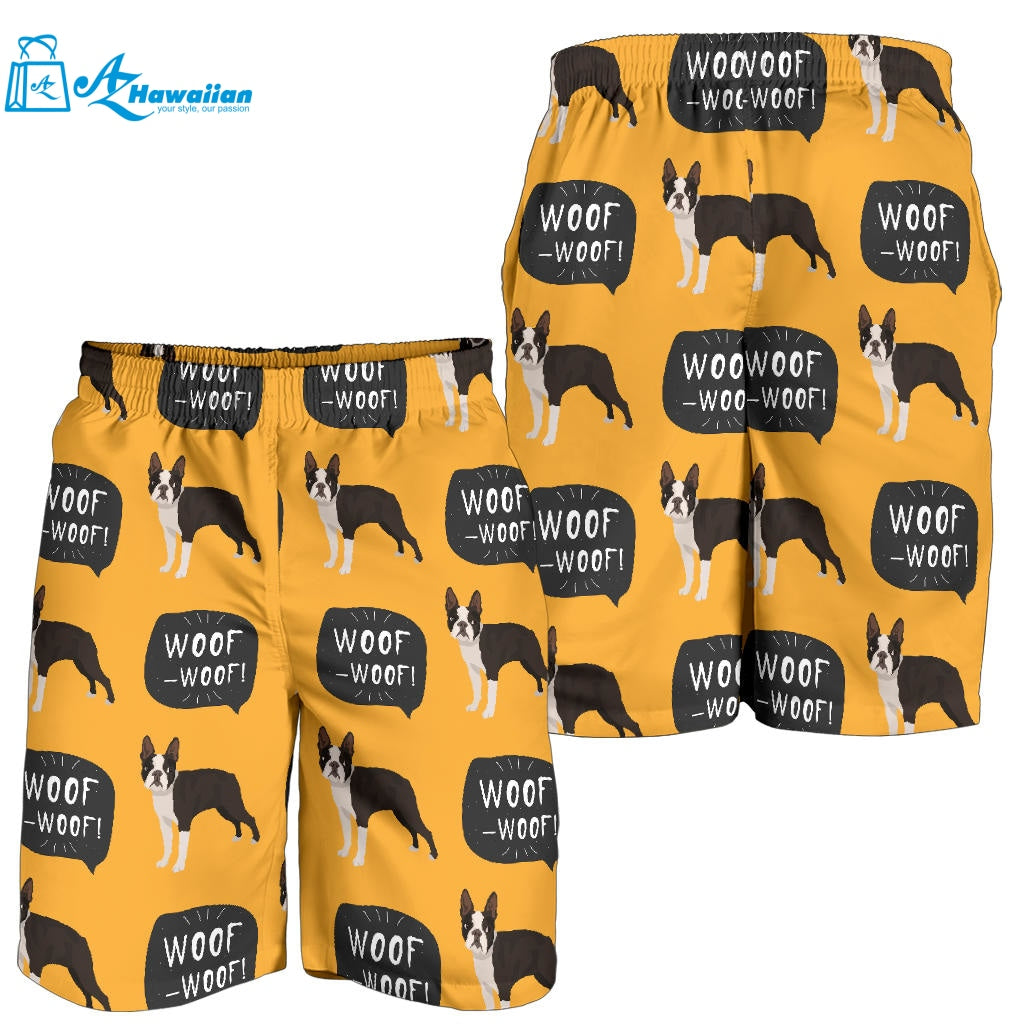 Boston Terrier Design Pattern Men Shorts