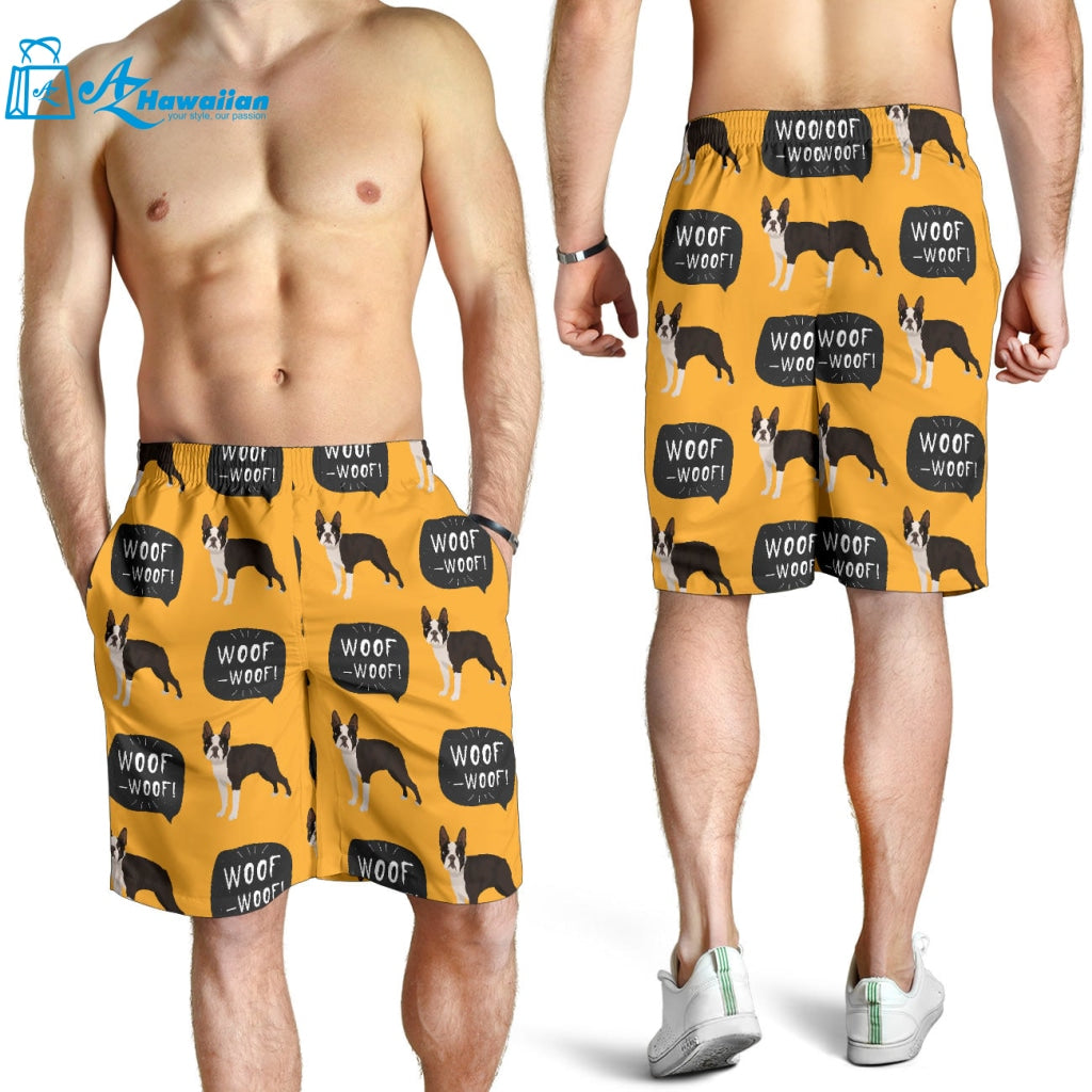 Boston Terrier Design Pattern Men Shorts