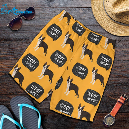 Boston Terrier Design Pattern Men Shorts