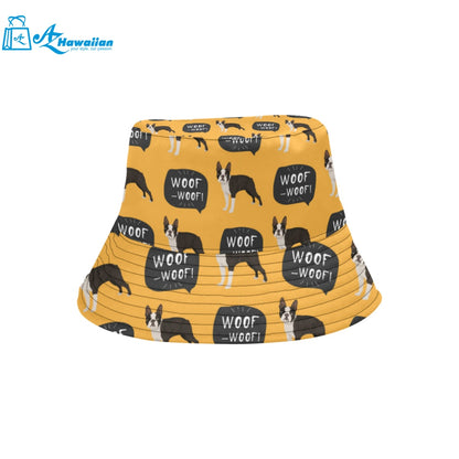 Boston terrier design pattern Unisex Bucket Hat