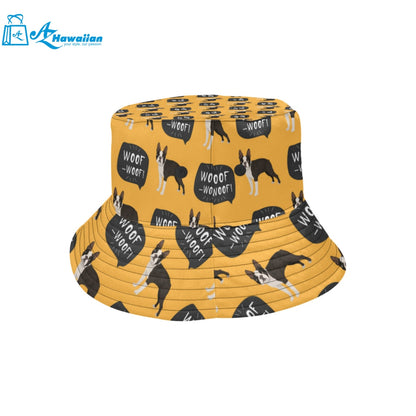 Boston terrier design pattern Unisex Bucket Hat