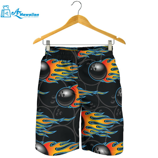 Bowling Balls Flame Pattern Men Shorts