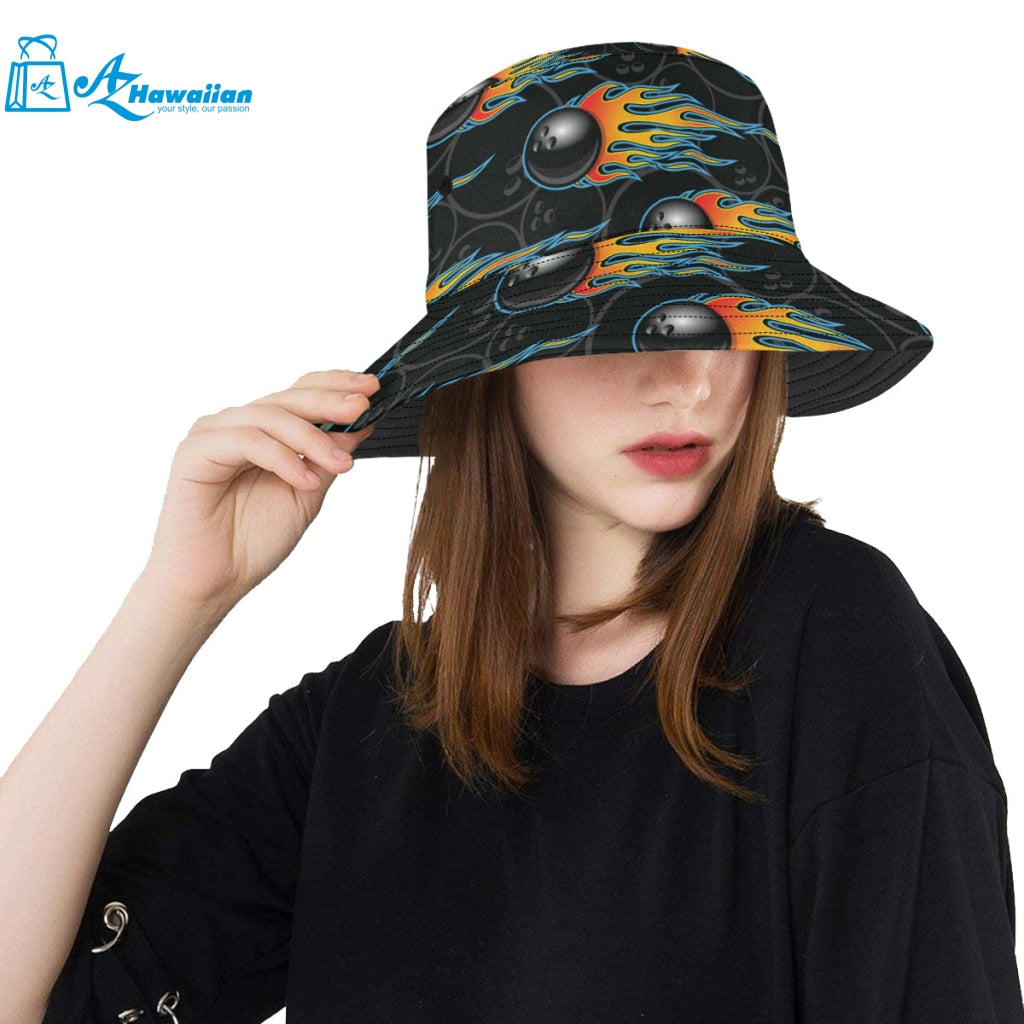 Bowling balls flame pattern Unisex Bucket Hat