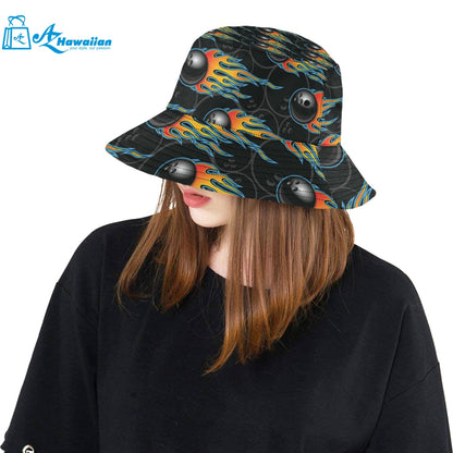 Bowling balls flame pattern Unisex Bucket Hat