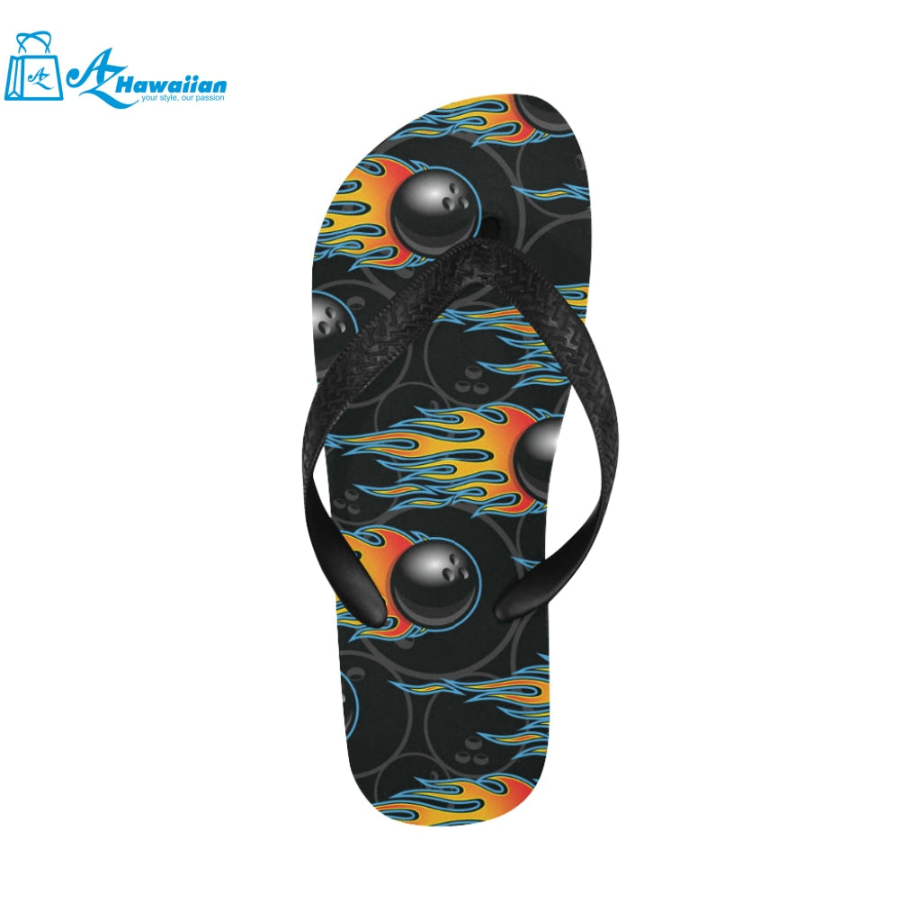 Bowling balls flame pattern Unisex Flip Flops