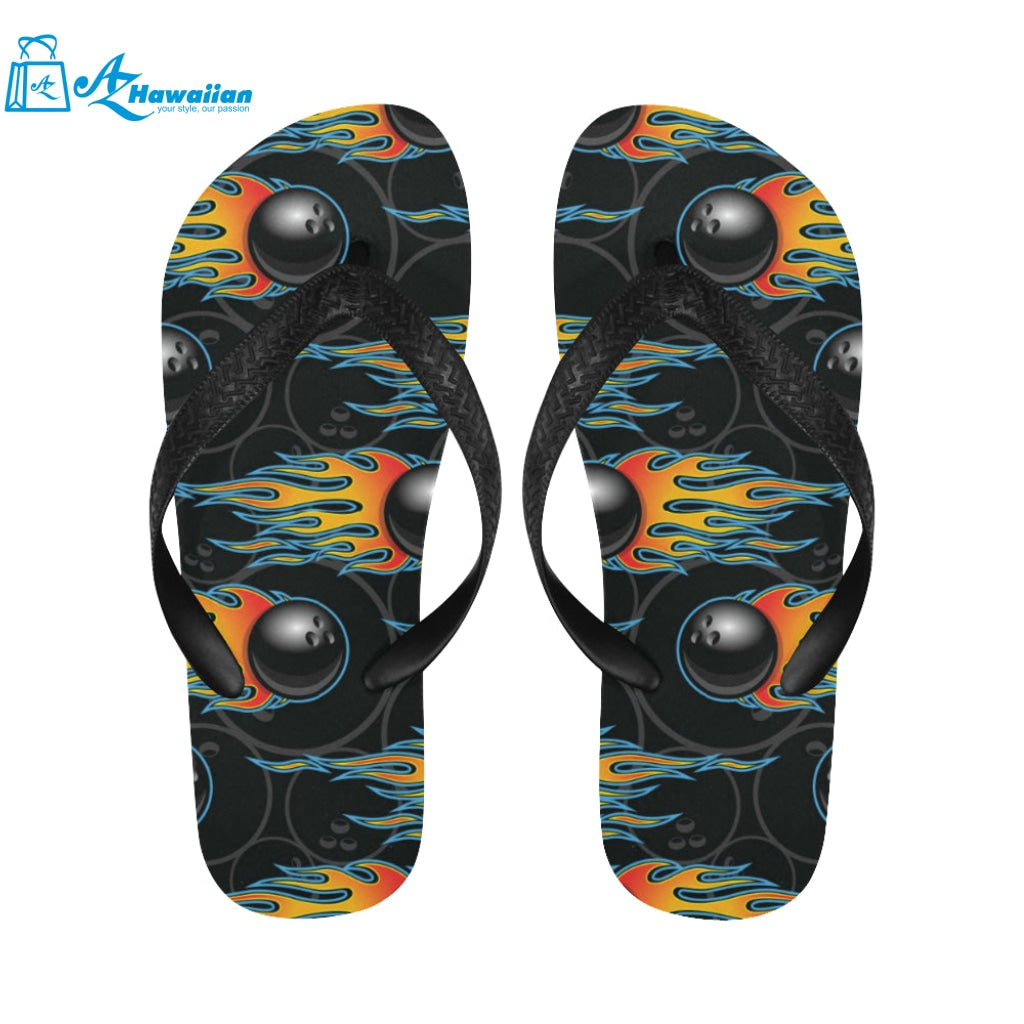 Bowling balls flame pattern Unisex Flip Flops