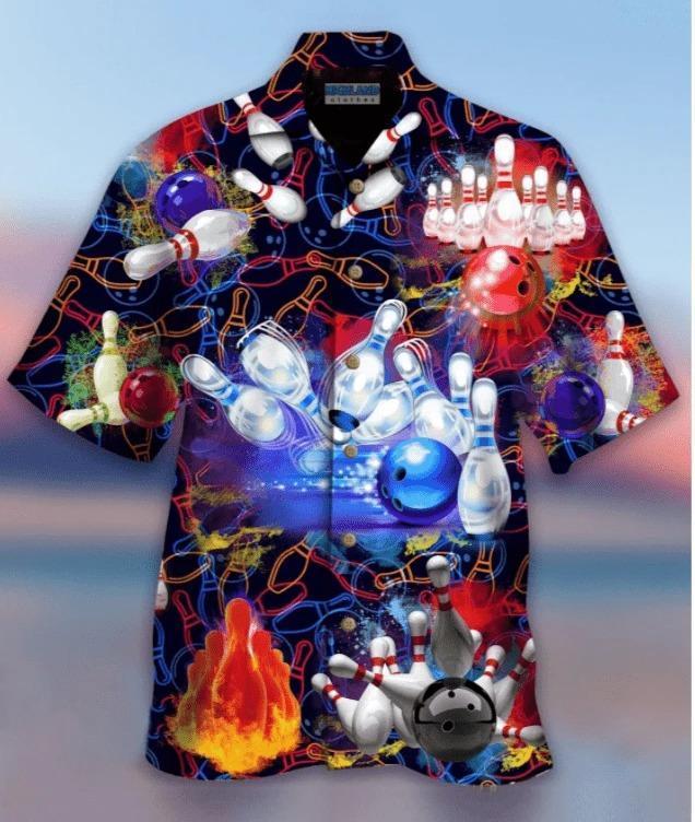Multi Bowling Flash Light Hawaiian Shirt