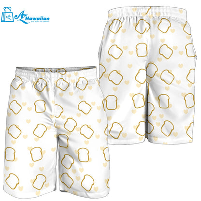 Bread Toast Pattern Print Design 01 Men Shorts