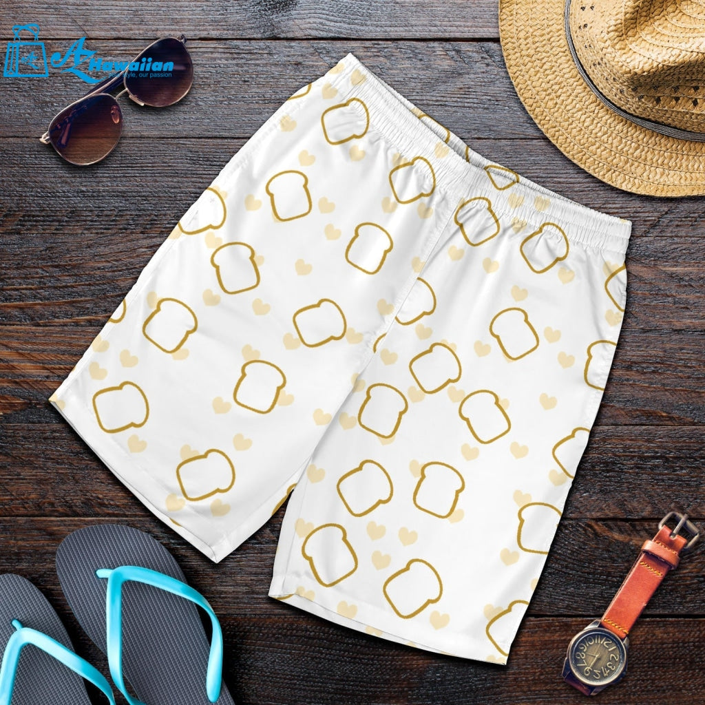 Bread Toast Pattern Print Design 01 Men Shorts