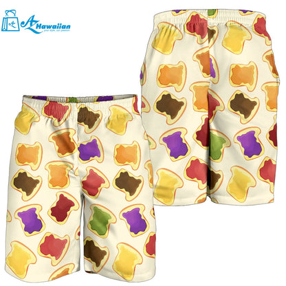 Bread Toast Pattern Print Design 02 Men Shorts