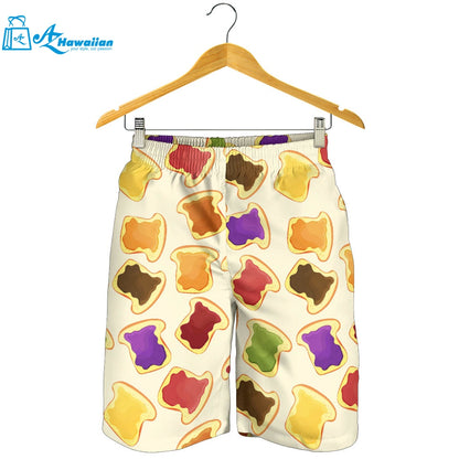 Bread Toast Pattern Print Design 02 Men Shorts