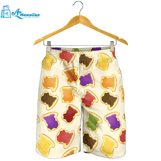 Bread Toast Pattern Print Design 02 Men Shorts