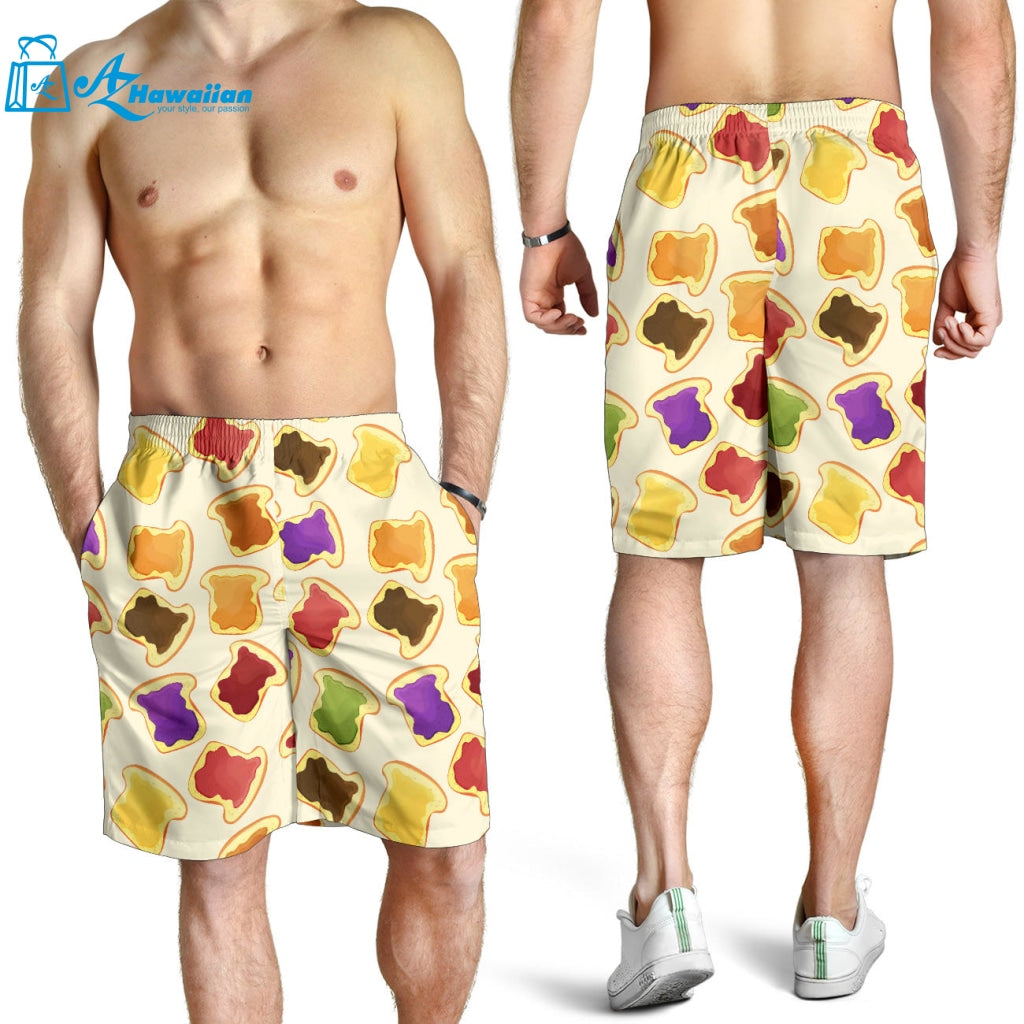 Bread Toast Pattern Print Design 02 Men Shorts