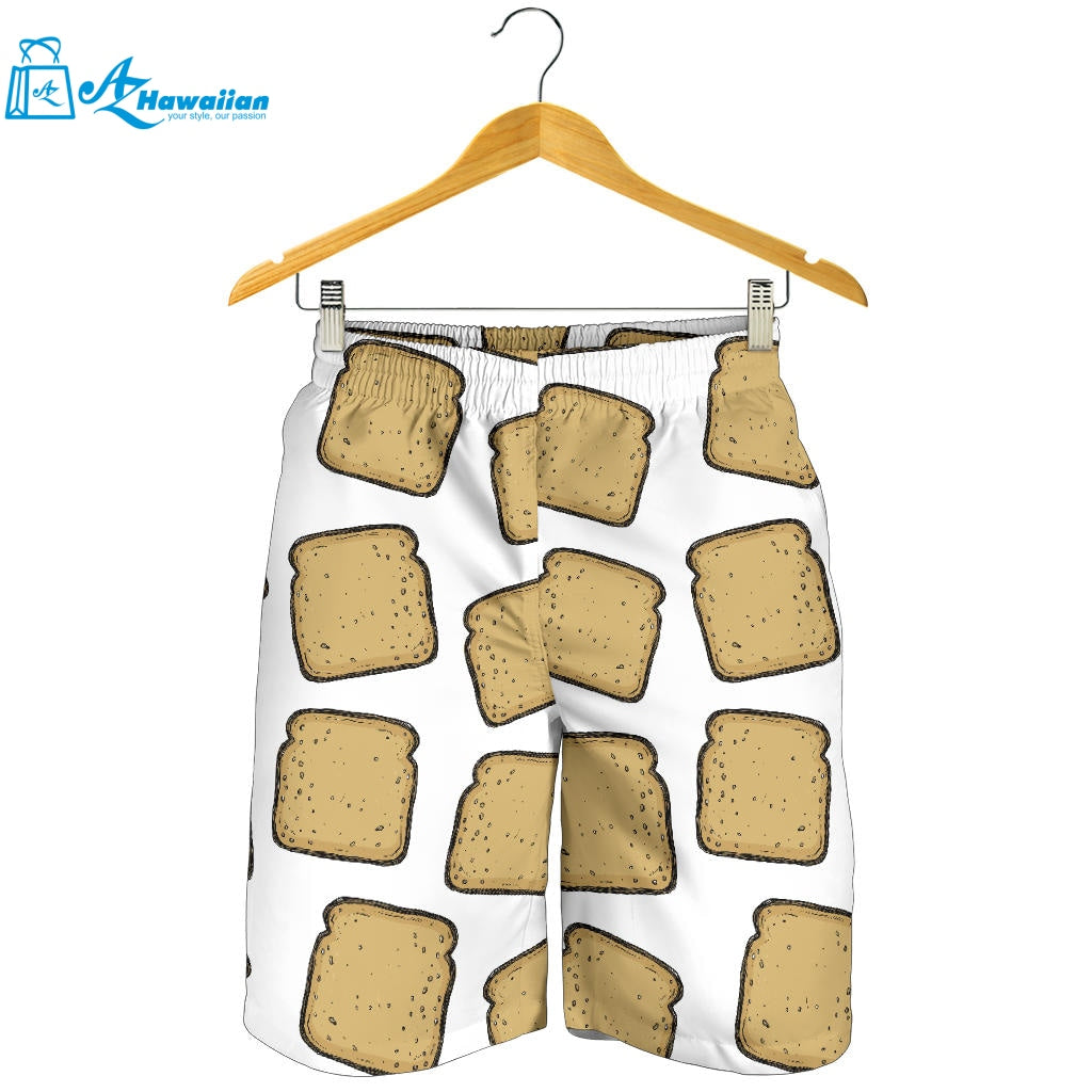 Bread Toast Pattern Print Design 03 Men Shorts