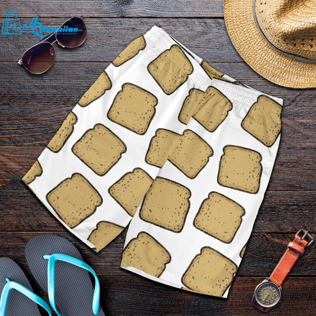 Bread Toast Pattern Print Design 03 Men Shorts