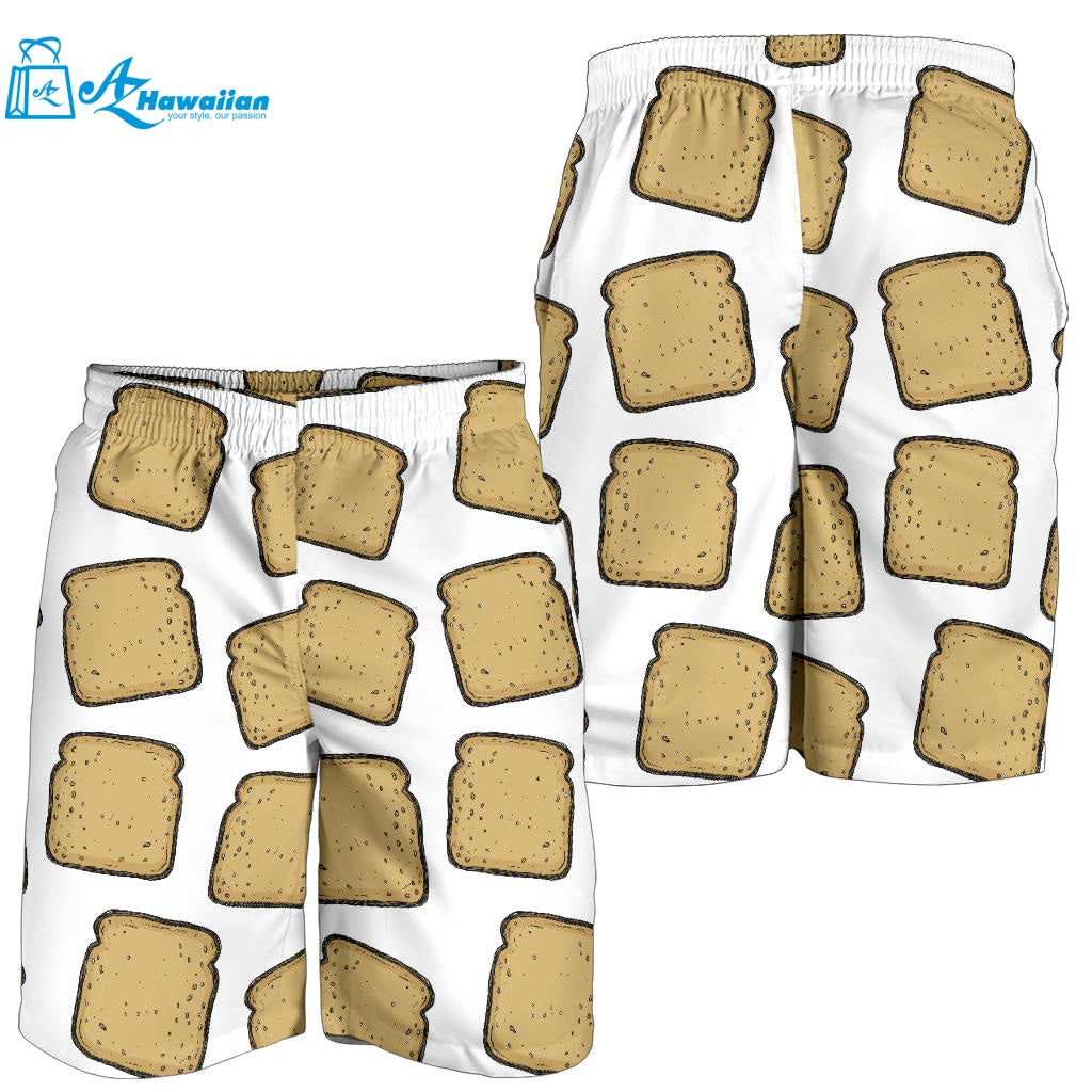 Bread Toast Pattern Print Design 03 Men Shorts