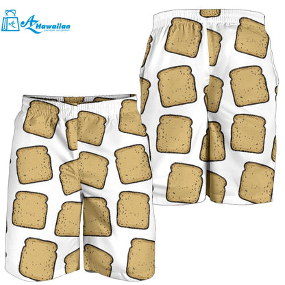 Bread Toast Pattern Print Design 03 Men Shorts