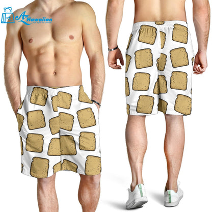 Bread Toast Pattern Print Design 03 Men Shorts