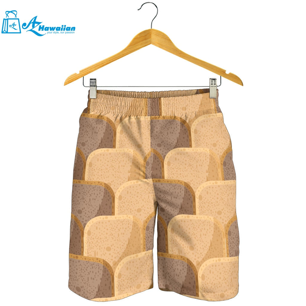 Bread Toast Pattern Print Design 04 Men Shorts