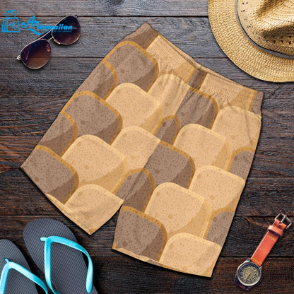 Bread Toast Pattern Print Design 04 Men Shorts