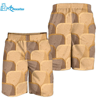 Bread Toast Pattern Print Design 04 Men Shorts