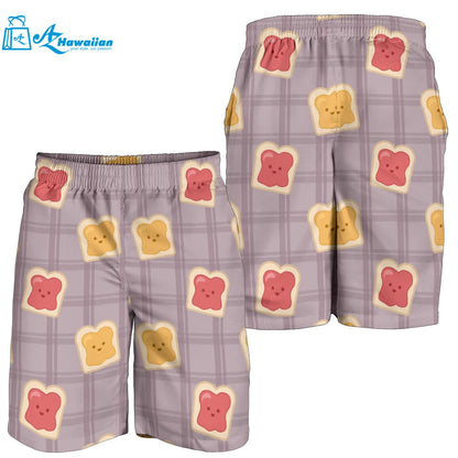 Bread Toast Pattern Print Design 05 Men Shorts