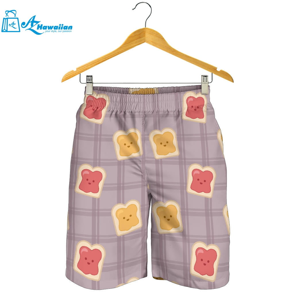 Bread Toast Pattern Print Design 05 Men Shorts