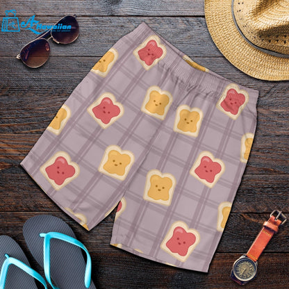 Bread Toast Pattern Print Design 05 Men Shorts