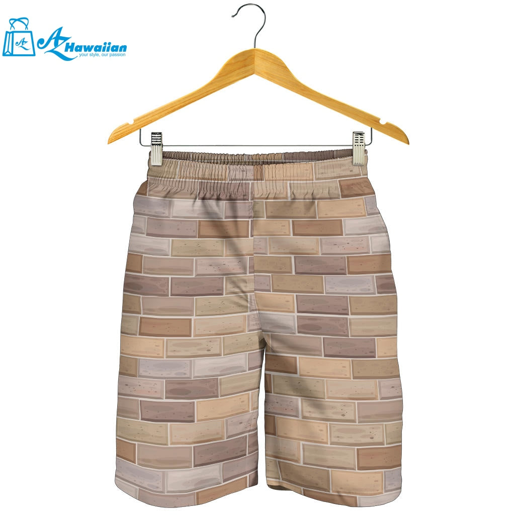 Brick Printed Pattern Print Design 01 Men Shorts